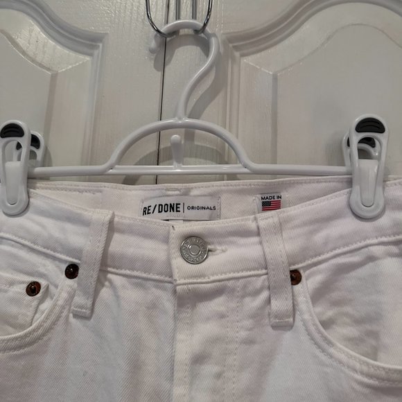 EUC Re/Done White high rise ankle crop - size 25 - Picture 6 of 7